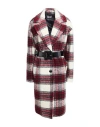 Liu •jo Woman Coat Red Size 10 Wool, Polyester In Red