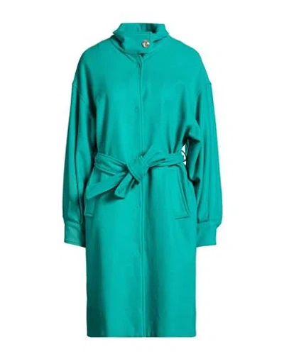 Liu •jo Woman Coat Turquoise Size 6 Polyester, Acrylic, Virgin Wool In Blue