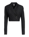 Liu •jo Woman Denim Outerwear Black Size 12 Cotton, Polyamide, Elastane