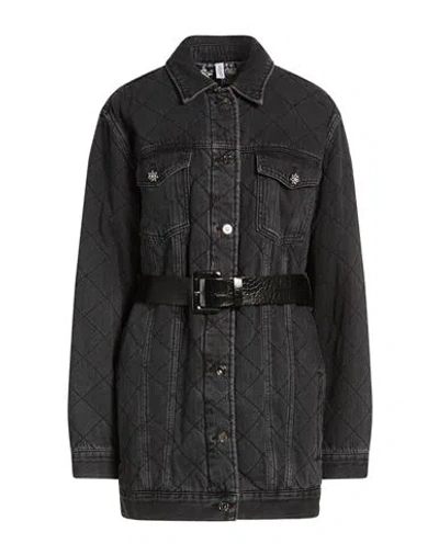Liu •jo Woman Denim Outerwear Black Size L Cotton