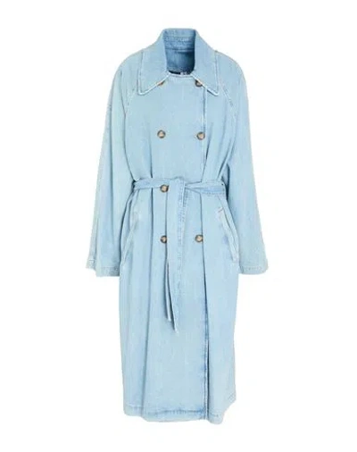 Liu •jo Woman Denim Outerwear Blue Size 10 Cotton, Lyocell
