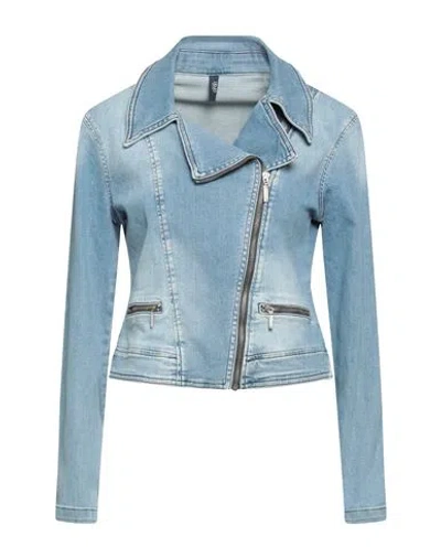 Liu •jo Woman Denim Outerwear Blue Size 10 Cotton, Polyester, Elastane