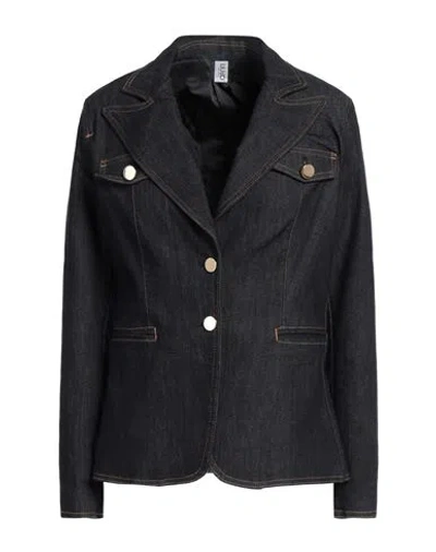 Liu •jo Woman Denim Outerwear Blue Size 6 Cotton, Polyester, Elastane