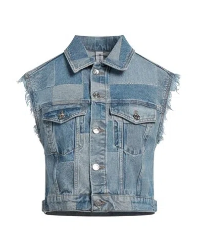 Liu •jo Woman Denim Outerwear Blue Size 2 Cotton