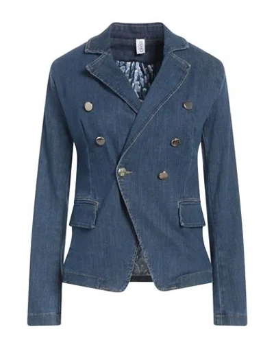 Liu •jo Woman Denim Outerwear Blue Size 8 Cotton, Polyester, Elastane
