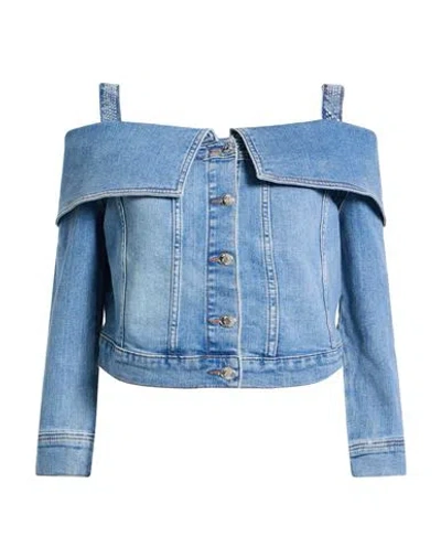 LIU •JO LIU •JO WOMAN DENIM OUTERWEAR BLUE SIZE M COTTON, ELASTANE