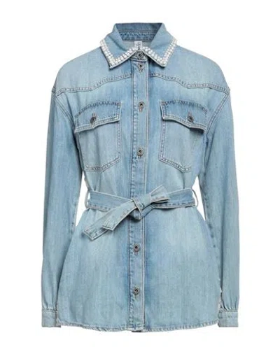 Liu •jo Woman Denim Outerwear Blue Size M Cotton, Lyocell, Polyester
