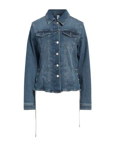 Liu •jo Woman Denim Outerwear Blue Size S Cotton, Elastane