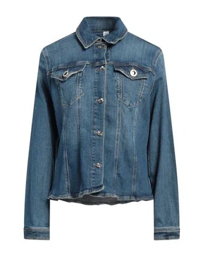 Liu •jo Woman Denim Outerwear Blue Size S Cotton, Elastane