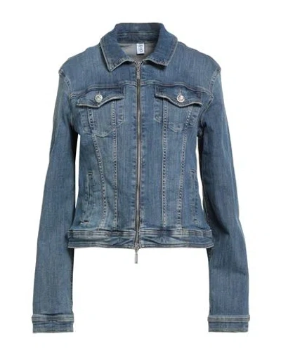 Liu •jo Woman Denim Outerwear Blue Size Xl Cotton, Elastane