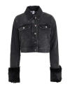 Liu •jo Woman Denim Outerwear Charcoal Size 6 Cotton, Polyester, Elastane In Black