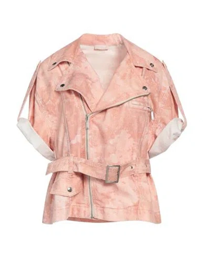 Liu •jo Woman Denim Outerwear Salmon Pink Size 6 Cotton