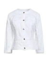 Liu •jo Woman Denim Outerwear White Size 10 Cotton, Elastane In White