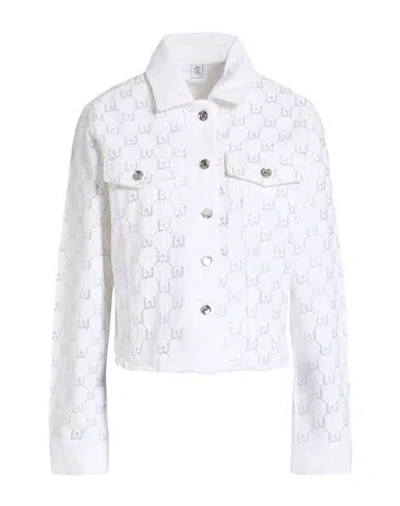 Liu •jo Woman Denim Outerwear White Size L Cotton