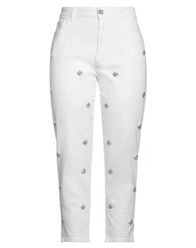 Liu •jo Woman Denim Pants White Size 10 Cotton, Polyester, Elastane