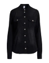 Liu •jo Woman Denim Shirt Black Size 8 Cotton, Elastane In Black