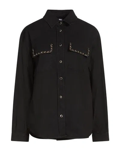 Liu •jo Woman Denim Shirt Black Size 8 Cotton, Elastane