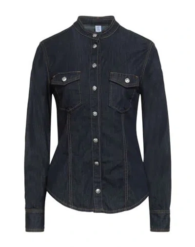 Liu •jo Woman Denim Shirt Blue Size 12 Cotton, Elastane