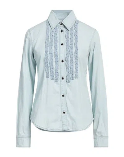 Liu •jo Woman Denim Shirt Blue Size 8 Cotton