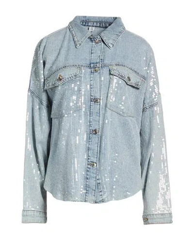Liu •jo Woman Denim Shirt Blue Size M Cotton, Lyocell