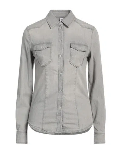 Liu •jo Woman Denim Shirt Grey Size 4 Cotton, Elastane
