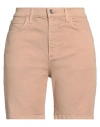 Liu •jo Woman Denim Shorts Camel Size 24 Cotton, Elastane In Beige