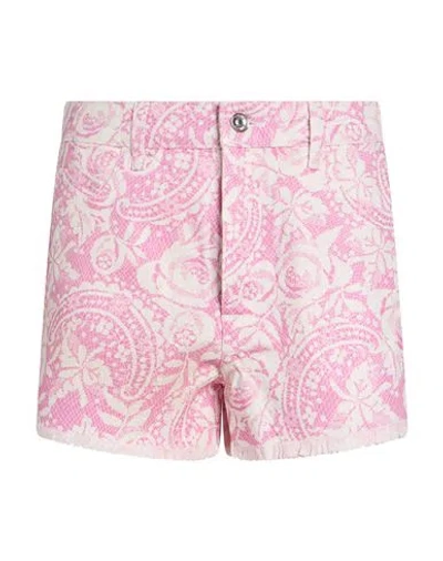 Liu •jo Woman Denim Shorts Military Green Size 28 Lyocell, Cotton In Pink
