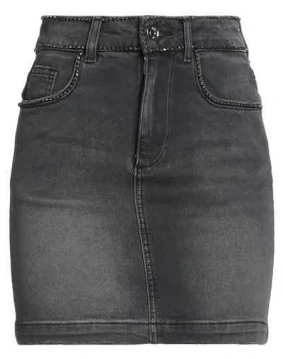 Liu •jo Woman Denim Skirt Black Size 29 Cotton, Elastane