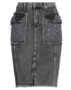 Liu •jo Woman Denim Skirt Black Size 29 Cotton, Acrylic, Polyester In Black