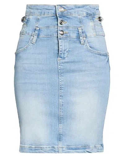 Liu •jo Woman Denim Skirt Blue Size 25 Cotton, Elastane