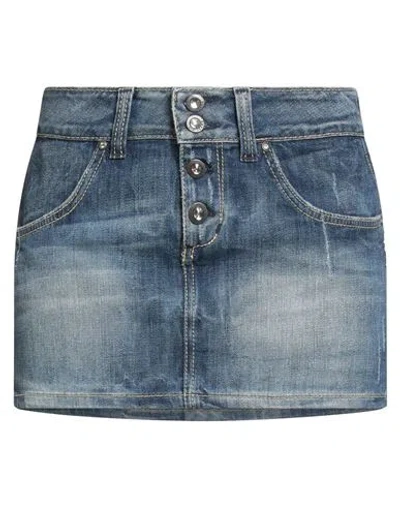 Liu •jo Woman Denim Skirt Blue Size 27 Cotton, Elastomultiester