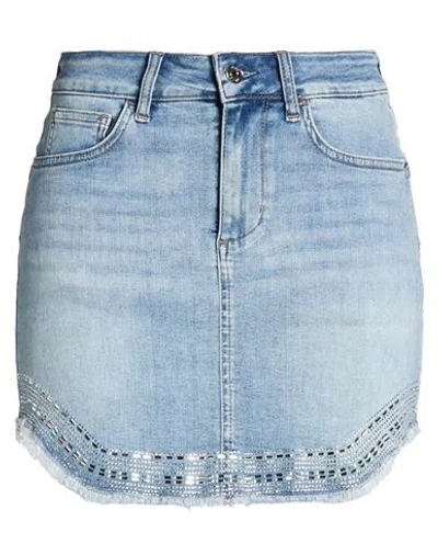 Liu •jo Woman Denim Skirt Blue Size 29 Cotton, Elastomultiester, Elastane