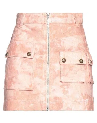 Liu •jo Woman Denim Skirt Salmon Pink Size 29 Cotton