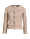 Liu •jo Woman Jacket Beige Size 12 Cotton, Elastane In Brown