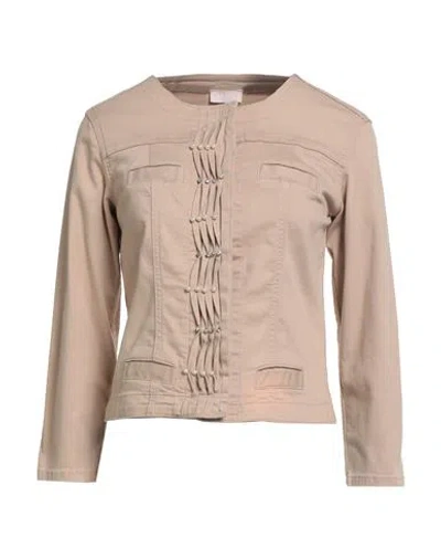Liu •jo Woman Jacket Beige Size 12 Cotton, Elastane In Brown