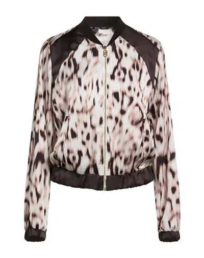 Liu •jo Woman Jacket Beige Size L Polyester, Cotton In Brown