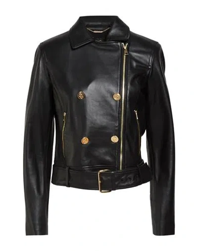 Liu •jo Woman Jacket Black Size 10 Lambskin
