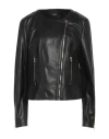 Liu •jo Woman Jacket Black Size 12 Lambskin