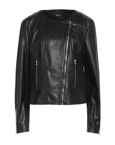 Liu •jo Woman Jacket Black Size 12 Lambskin