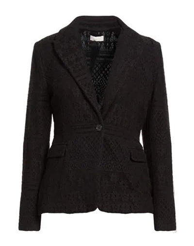 Liu •jo Woman Jacket Black Size 6 Cotton, Polyamide, Elastane