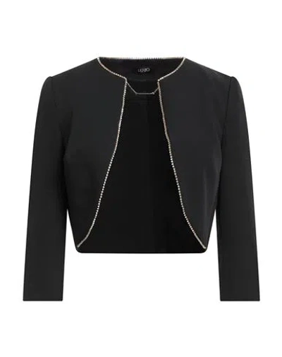 Liu •jo Woman Jacket Black Size 6 Polyester, Elastane