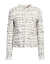 Liu •jo Woman Jacket Ivory Size 8 Cotton, Acrylic, Polyamide In White