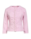 Liu •jo Woman Jacket Pink Size 10 Cotton, Elastane