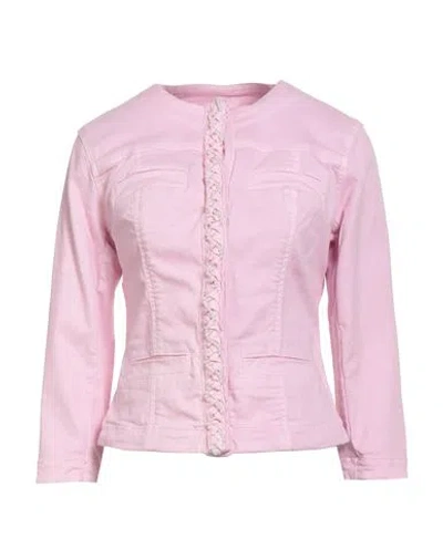 Liu •jo Woman Jacket Pink Size 10 Cotton, Elastane