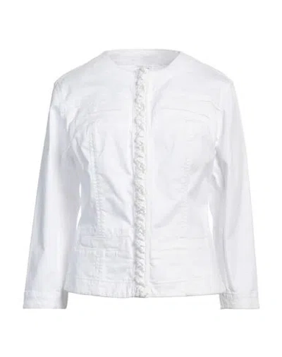 Liu •jo Woman Jacket White Size 10 Cotton, Elastane