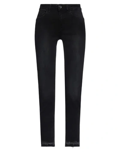 LIU •JO LIU •JO WOMAN JEANS BLACK SIZE 26W-28L COTTON, ELASTANE