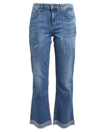 Liu •jo Woman Jeans Blue Size 24 Cotton, Elastane