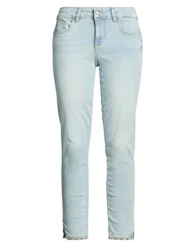 Liu •jo Woman Jeans Blue Size 33w-28l Cotton, Elastane