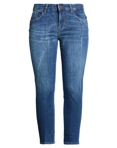 Liu •jo Woman Jeans Blue Size 33w-28l Cotton, Elastomultiester, Elastane