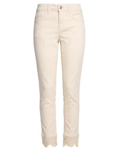 Liu •jo Woman Jeans Cream Size 25w-28l Cotton, Elastane In Neutral